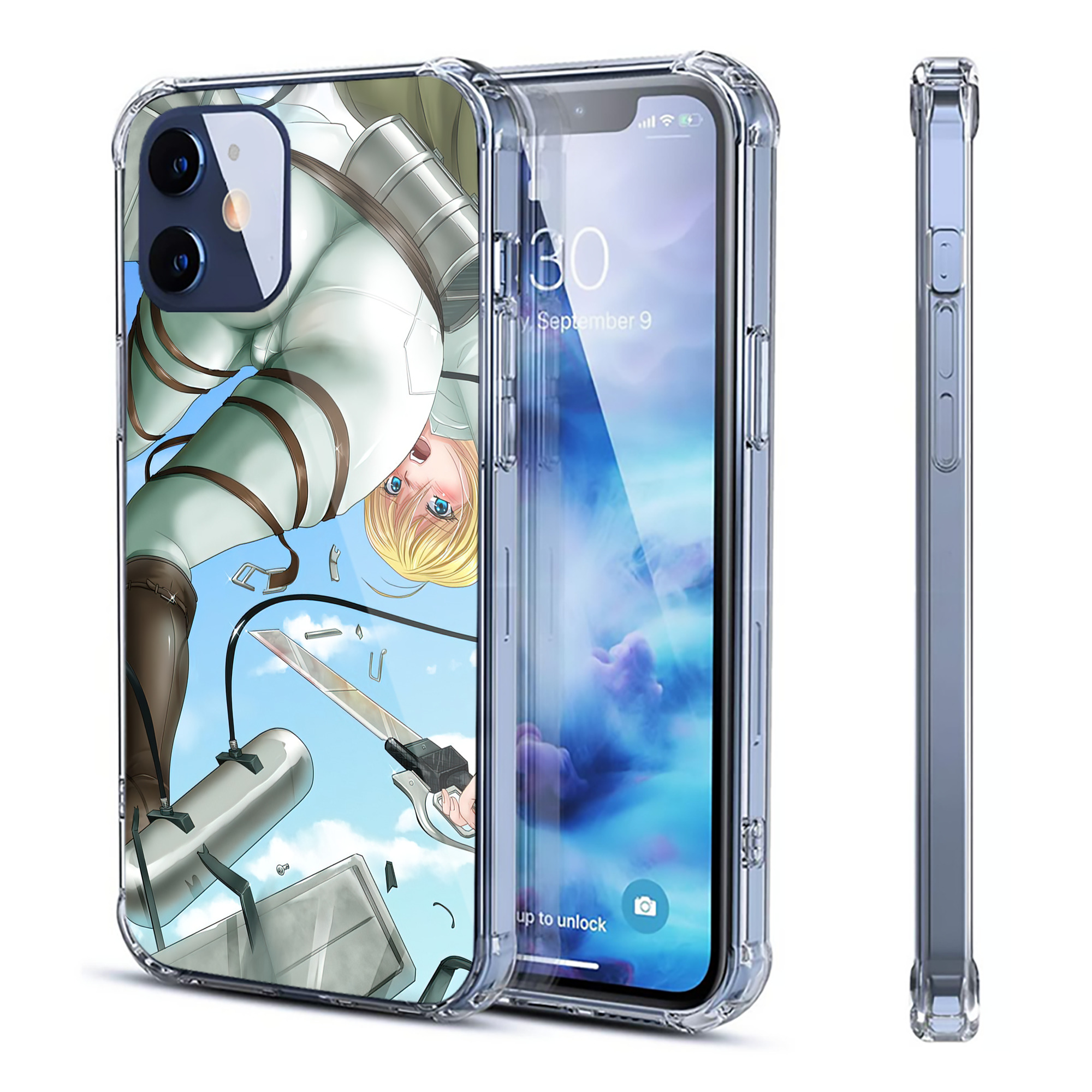 （画像用） 進撃の巨人 Attack on Titan 【iPhone 12シリーズ対応】透明スマホケース（クリアソフトケース）